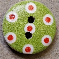 rød hvid prikket grøn plastik knap genbrug gamle knapper